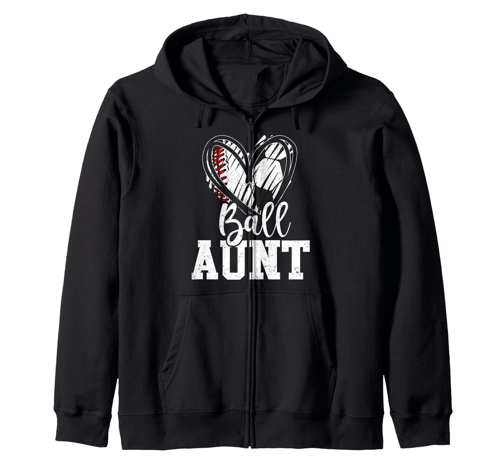 Ball Aunt Heart Baseball Soccer Ball T-Shirt - Novelty Apparel for Adults - T-Shirt, Sweatshirt, Hoodie
