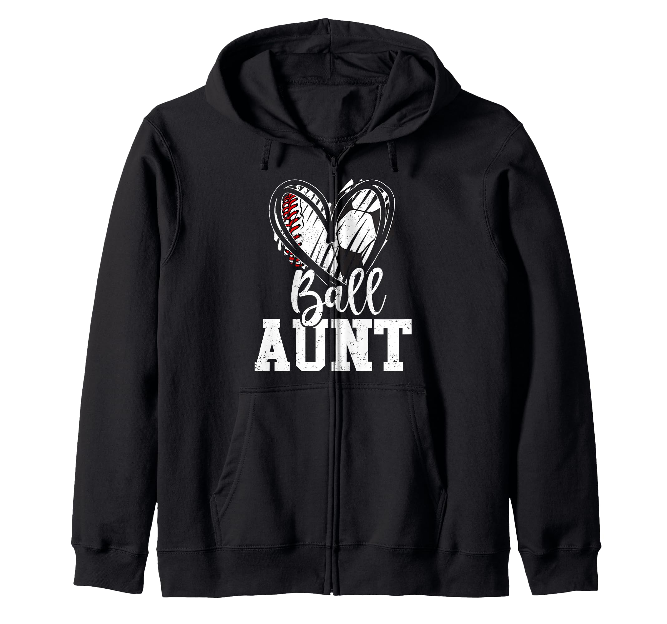 Ball Aunt Heart Baseball Soccer Ball T-Shirt - Novelty Apparel for Adults - T-Shirt, Sweatshirt, Hoodie