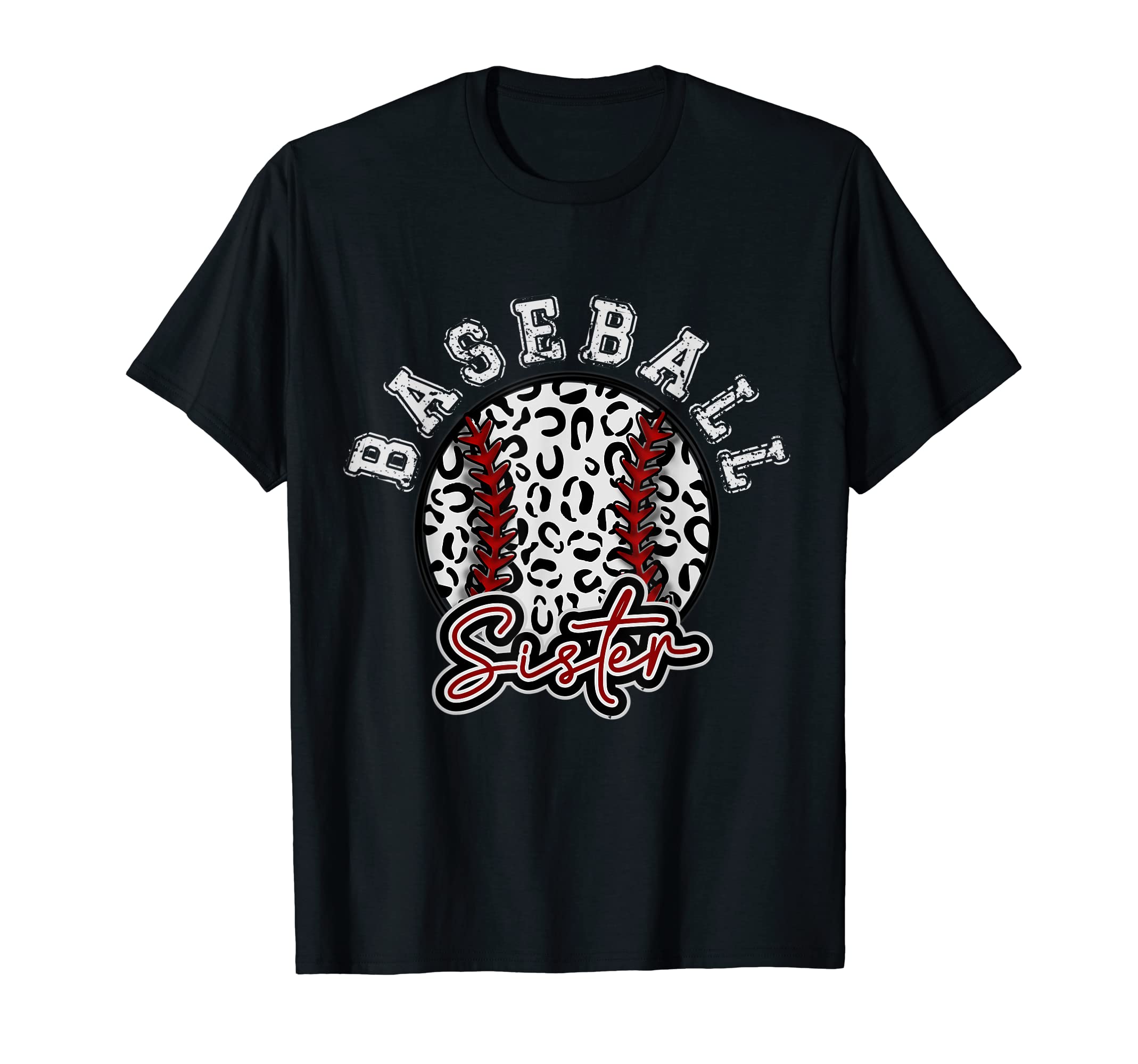 Leopard Cheetah Baseball Sister Womens T-Shirt - Unique Graphic for Adults - T-Shirt, Sweatshirt, Hoodie
