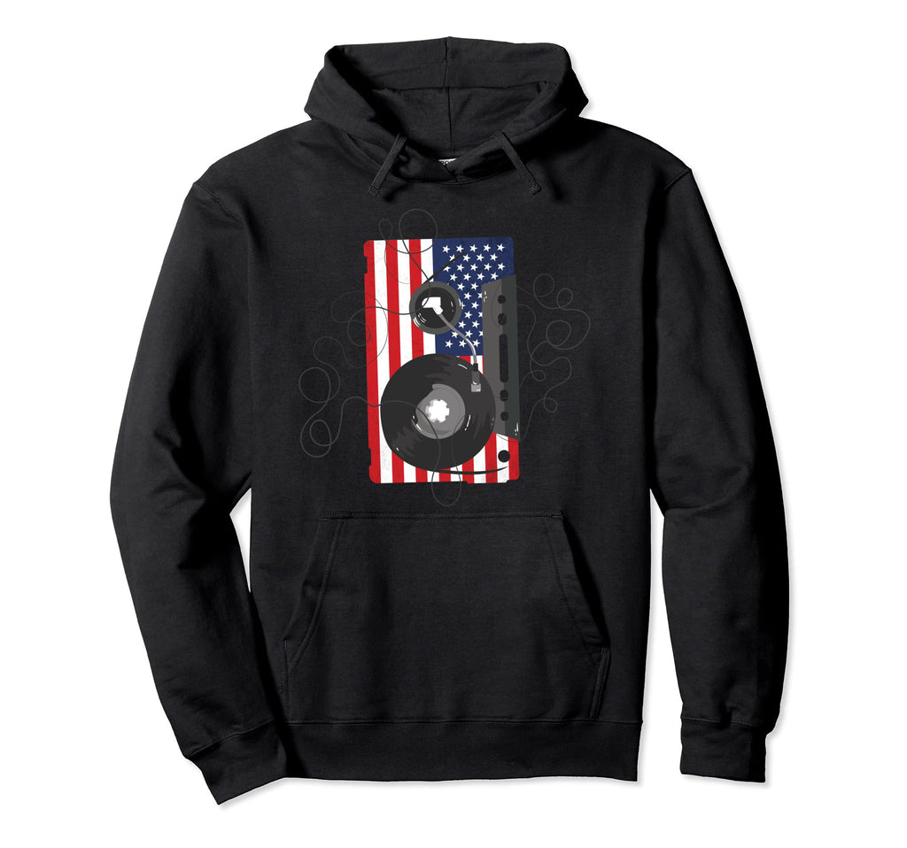 Usa Cassettes Tape Hoodie - Aesthetic Graphic Men Women - T-Shirt, Sweatshirt, Hoodie