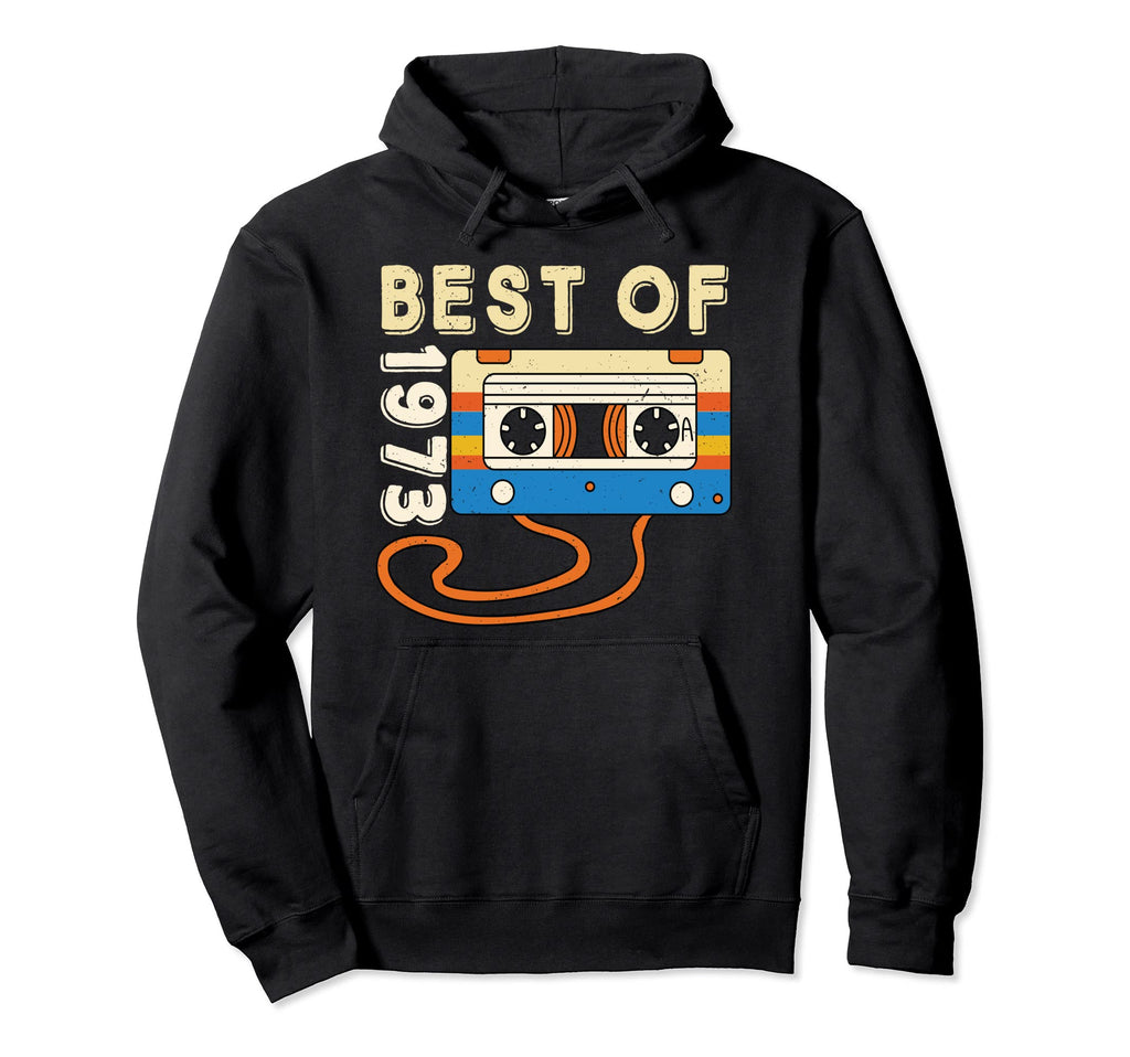 Best 1973 Cassette Tape 50 Years Old Hoodie - Streetwear Style for Adults - T-Shirt, Sweatshirt, Hoodie
