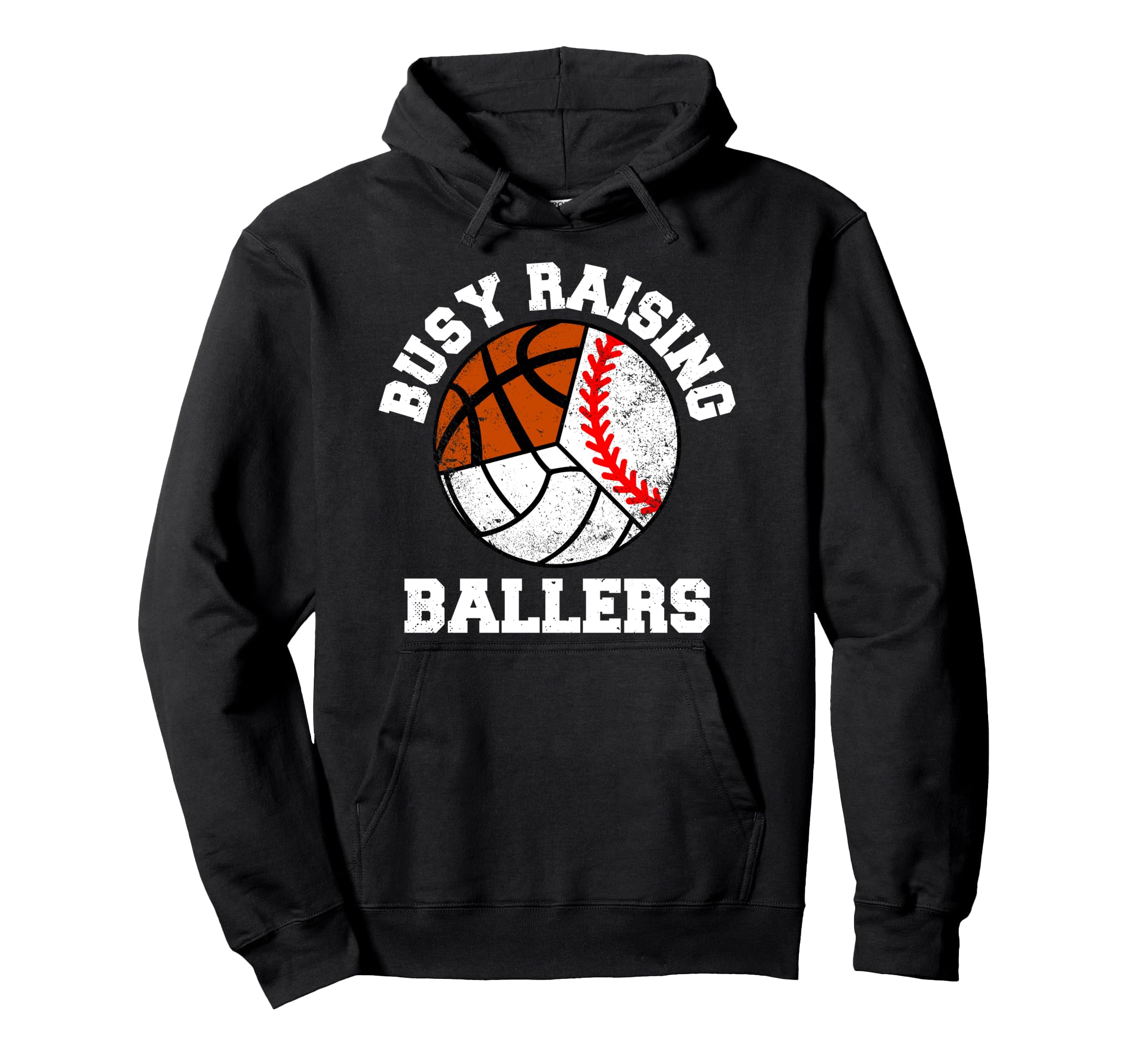 Busy Raising Ballers Baseball Hoodie - Casual Everyday Wear Men Women - T-Shirt, Sweatshirt, Hoodie