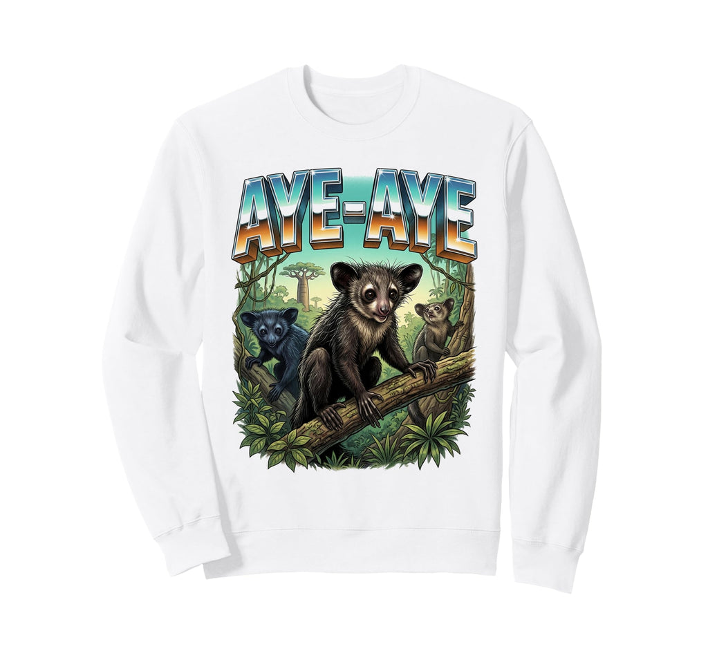 Aye Aye 70S 90S Aye Aye Animal Lover Sweatshirt - Unique Graphic Men Women - T-Shirt, Sweatshirt, Hoodie