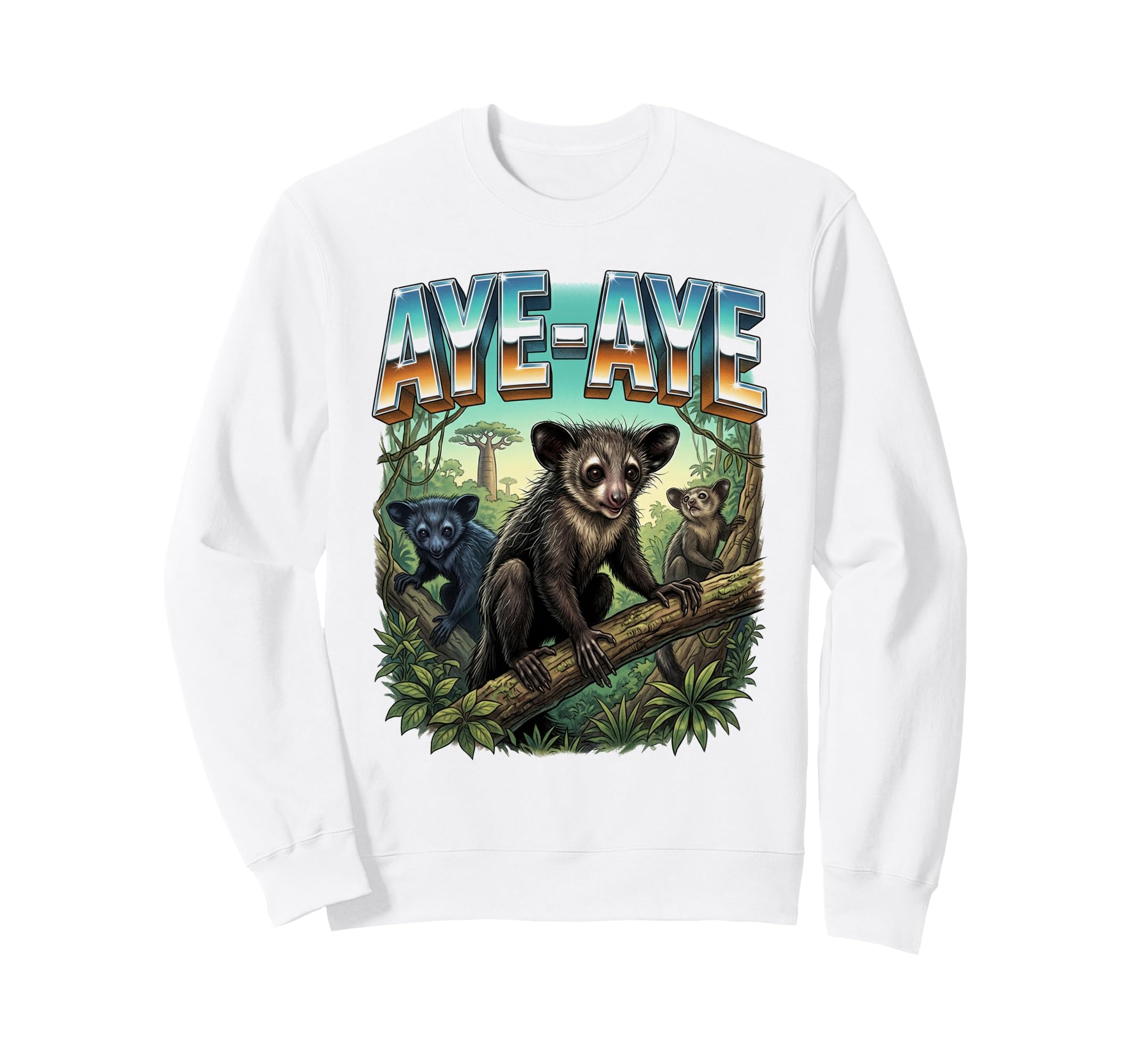 Aye Aye 70S 90S Aye Aye Animal Lover Sweatshirt - Unique Graphic Men Women - T-Shirt, Sweatshirt, Hoodie