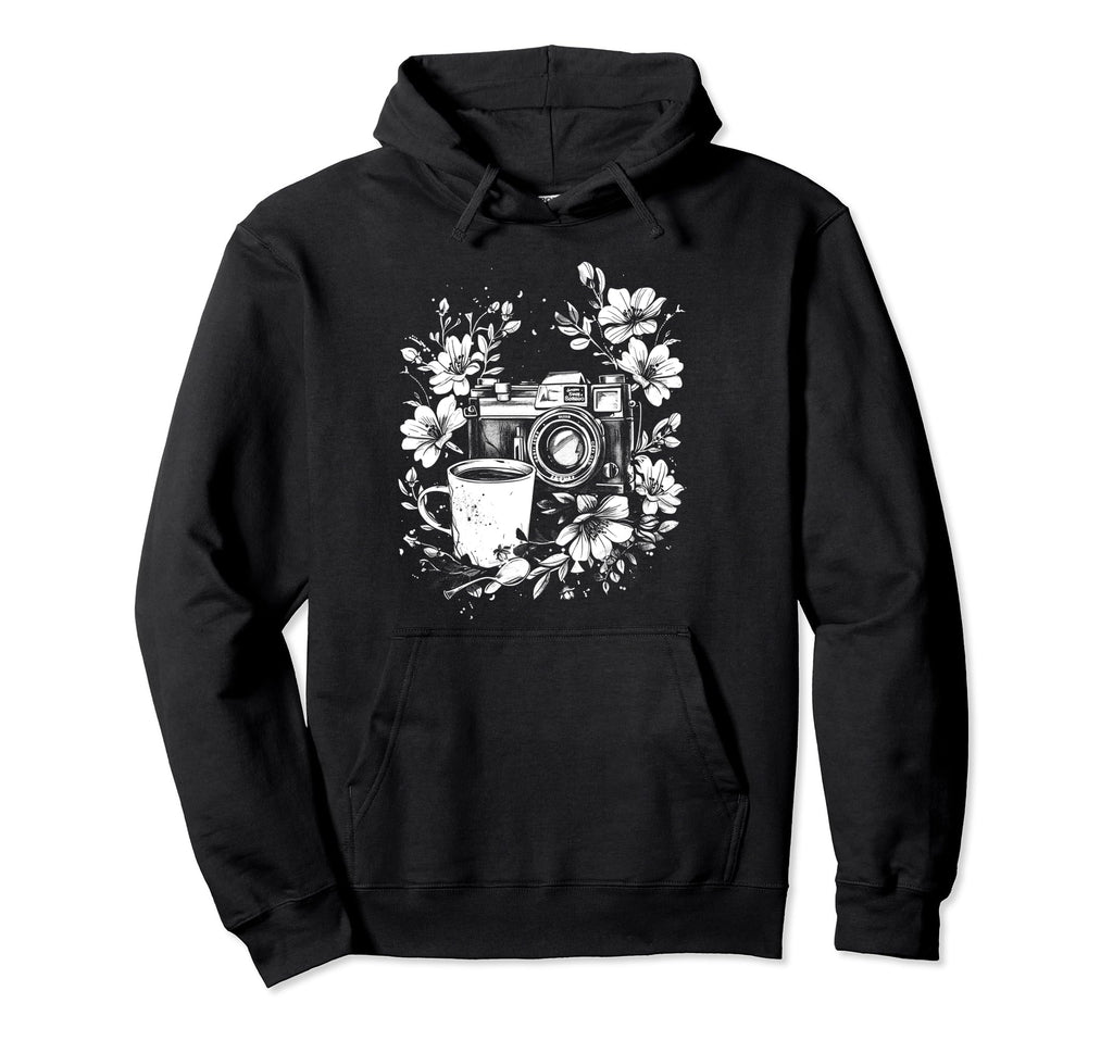 Photographer Coffee Camera Flowers Hoodie - Novelty Apparel Unisex - T-Shirt, Sweatshirt, Hoodie