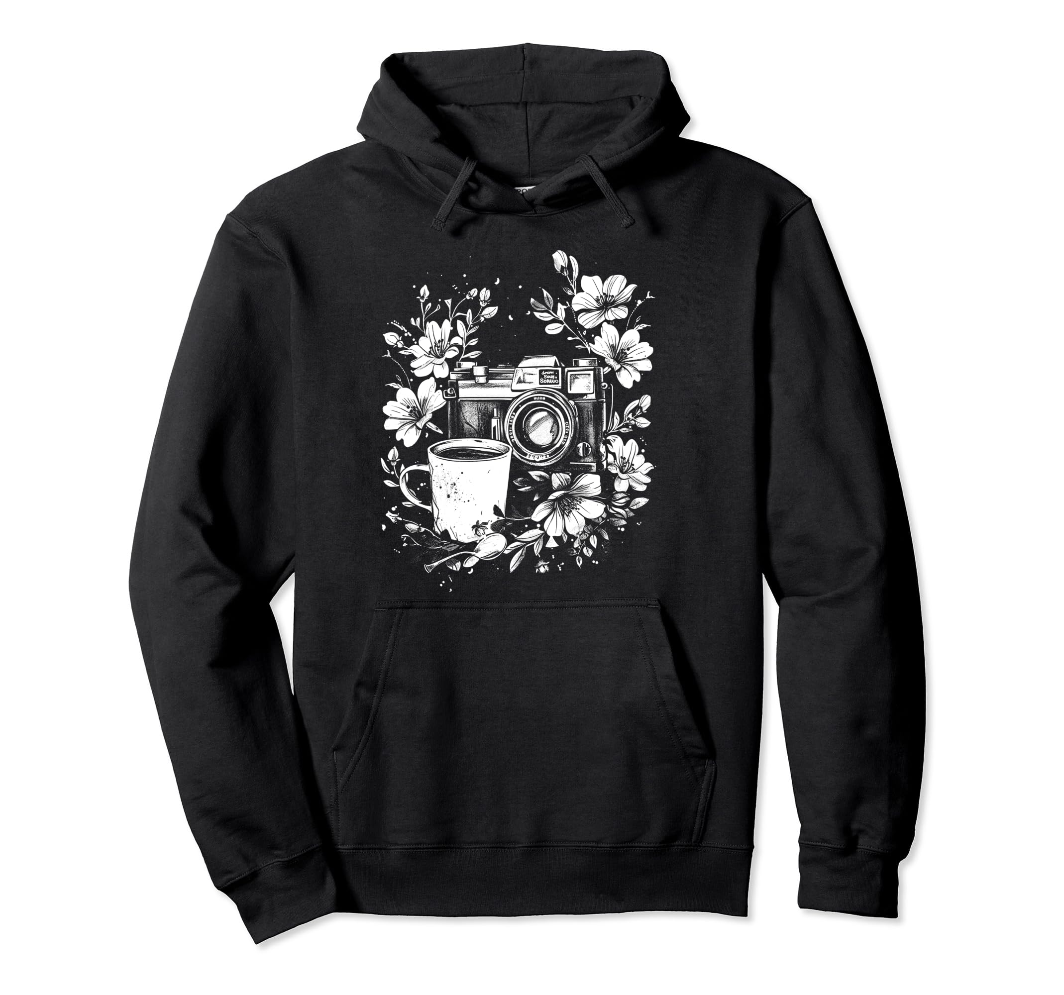 Photographer Coffee Camera Flowers Hoodie - Novelty Apparel Unisex - T-Shirt, Sweatshirt, Hoodie