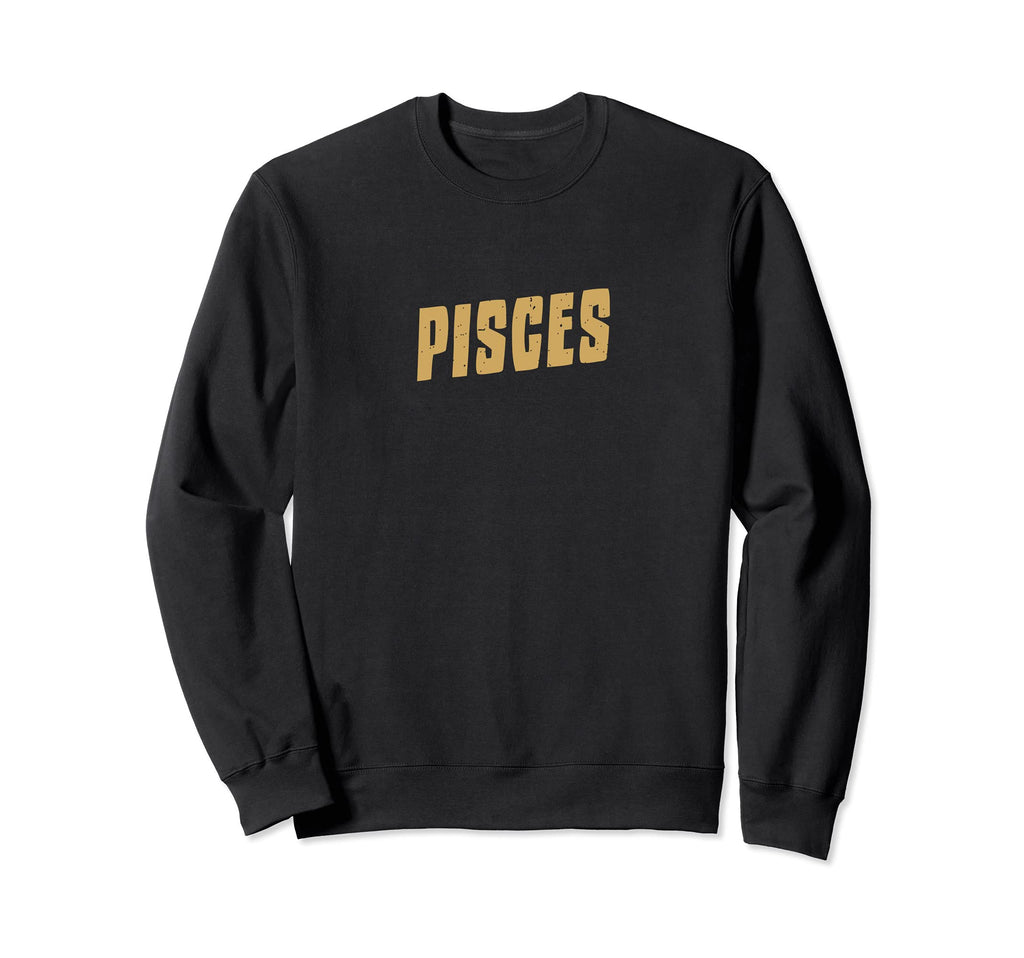 Pisces Golden Yellow Zodiac Sign Sweatshirt - Aesthetic Graphic for Adults - T-Shirt, Sweatshirt, Hoodie
