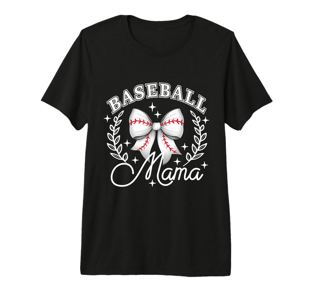 Baseball Mama Coquette Bow Game Sports T-Shirt - Graphic Print Unisex - T-Shirt, Sweatshirt, Hoodie