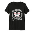 Baseball Mama Coquette Bow Game Sports T-Shirt - Graphic Print Unisex - T-Shirt, Sweatshirt, Hoodie