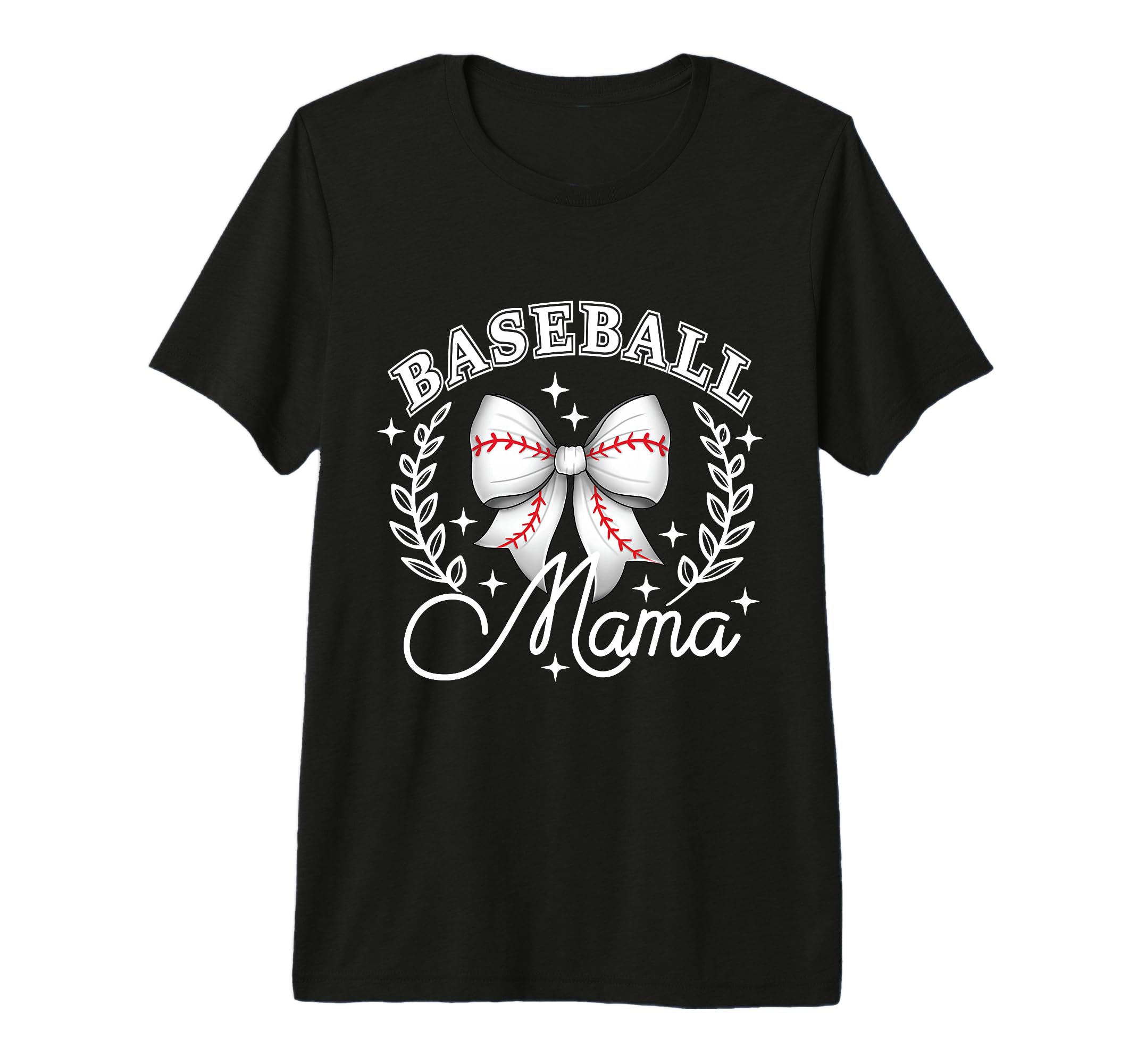 Baseball Mama Coquette Bow Game Sports T-Shirt - Graphic Print Unisex - T-Shirt, Sweatshirt, Hoodie