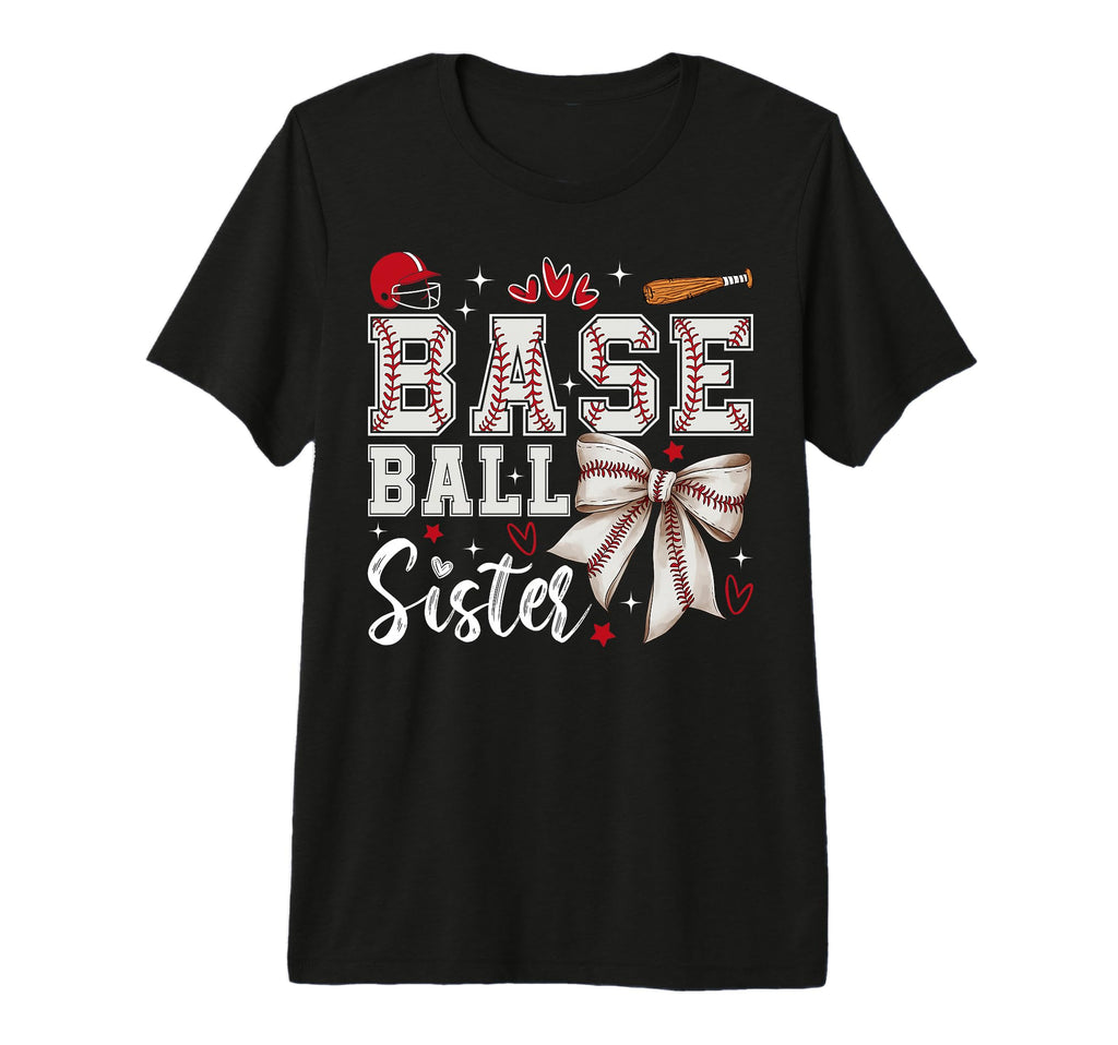 Baseball Sister Coquette Bow Sport T-Shirt - Fun Novelty Design for Adults - T-Shirt, Sweatshirt, Hoodie