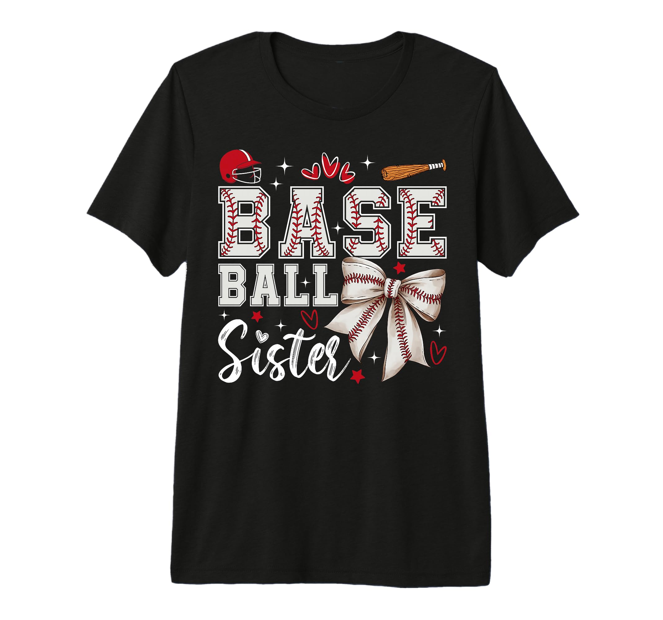 Baseball Sister Coquette Bow Sport T-Shirt - Fun Novelty Design for Adults - T-Shirt, Sweatshirt, Hoodie