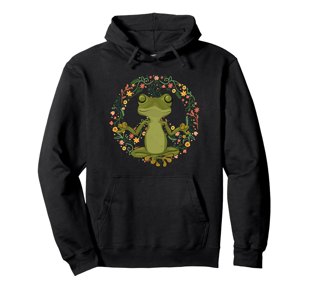 Peace Sign Yoga Frogs Peace Frog Hoodie - Streetwear Style for Adults - T-Shirt, Sweatshirt, Hoodie