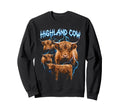 Highland Cow 90S Heavy Metal Sweatshirt - Novelty Apparel for Adults - T-Shirt, Sweatshirt, Hoodie