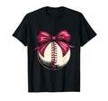 Baseball Coquette Bow Baseball Mom T-Shirt - Graphic Print Men Women - T-Shirt, Sweatshirt, Hoodie