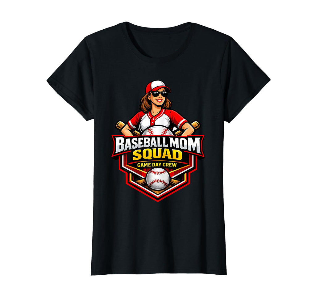 Baseball Mom Squad Game Day Support T-Shirt - Unique Graphic Men Women - T-Shirt, Sweatshirt, Hoodie