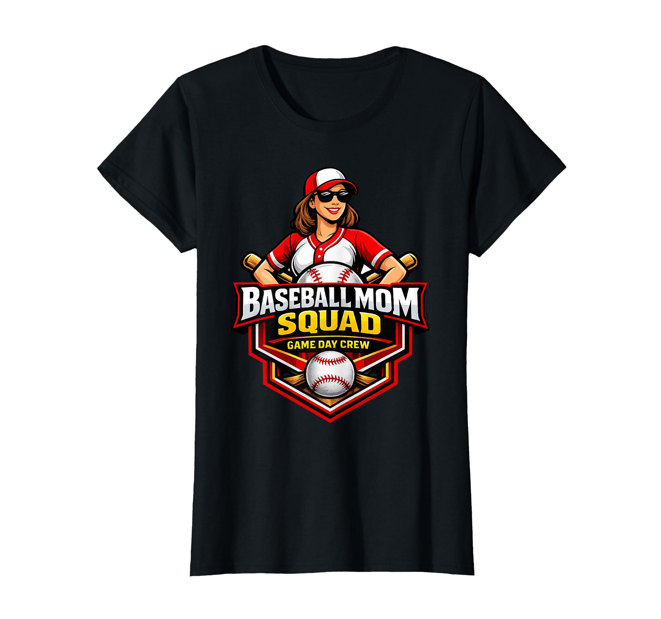 Baseball Mom Squad Game Day Support T-Shirt - Unique Graphic Men Women - T-Shirt, Sweatshirt, Hoodie