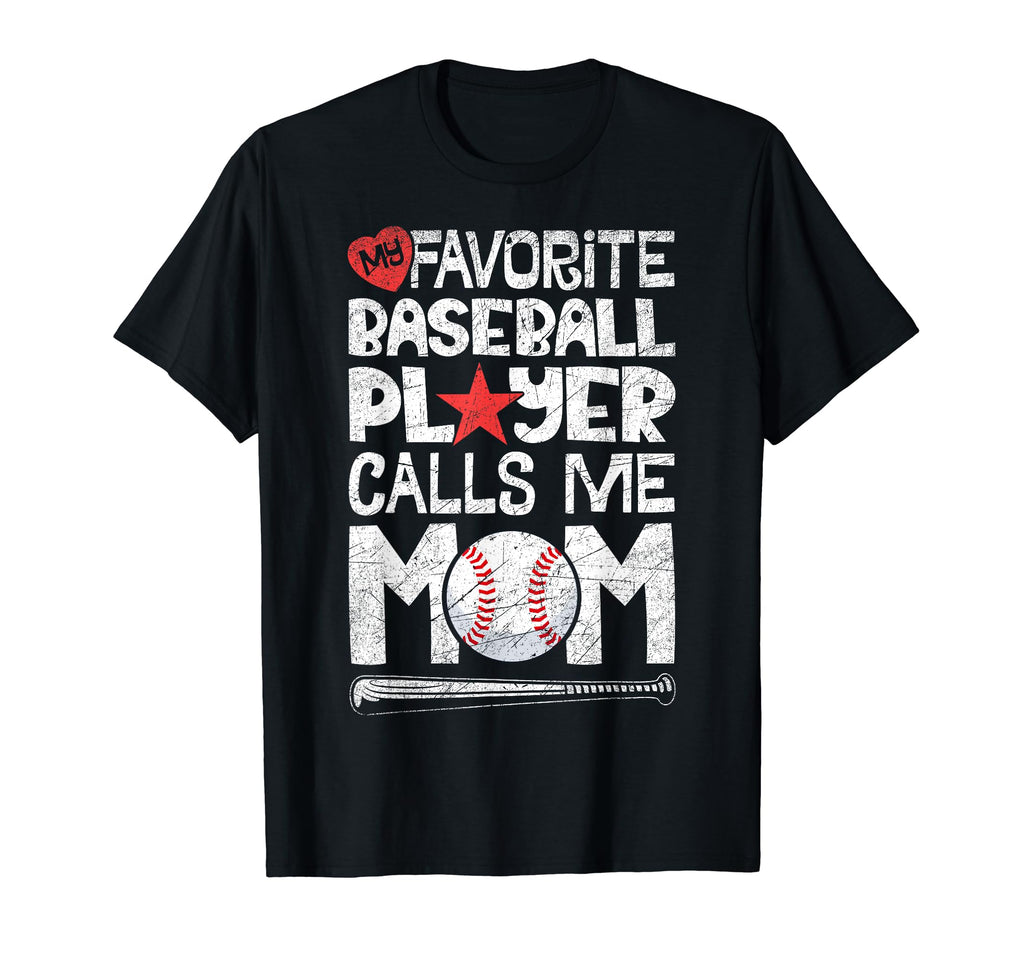 My Favorite Baseball Player Calls Me Mom T-Shirt - Minimalist Print Unisex - T-Shirt, Sweatshirt, Hoodie