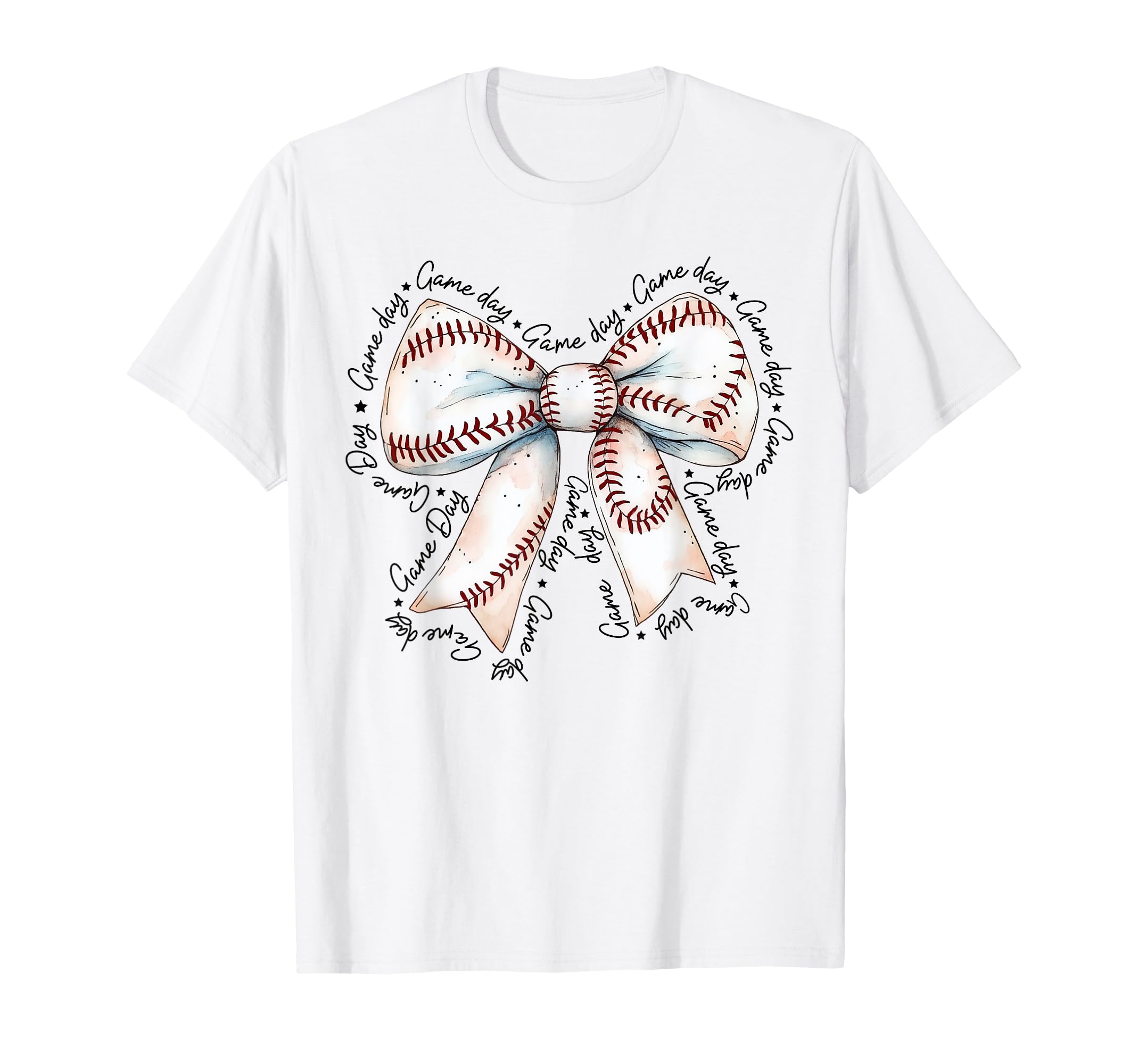 Game Day Baseball Bow Coquette Sports T-Shirt - Novelty Apparel Unisex - T-Shirt, Sweatshirt, Hoodie