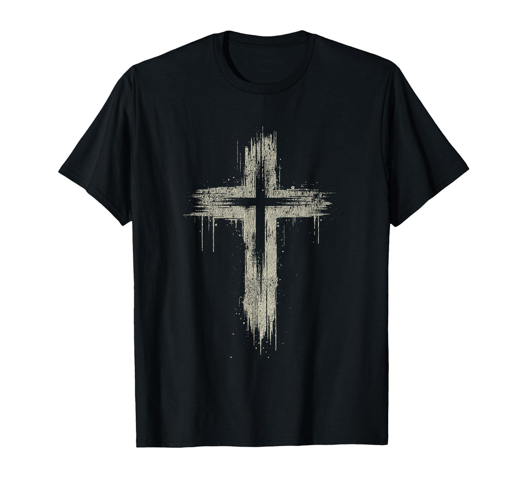 Grunge Christian Cross T-Shirt - Casual Everyday Wear for Adults - T-Shirt, Sweatshirt, Hoodie
