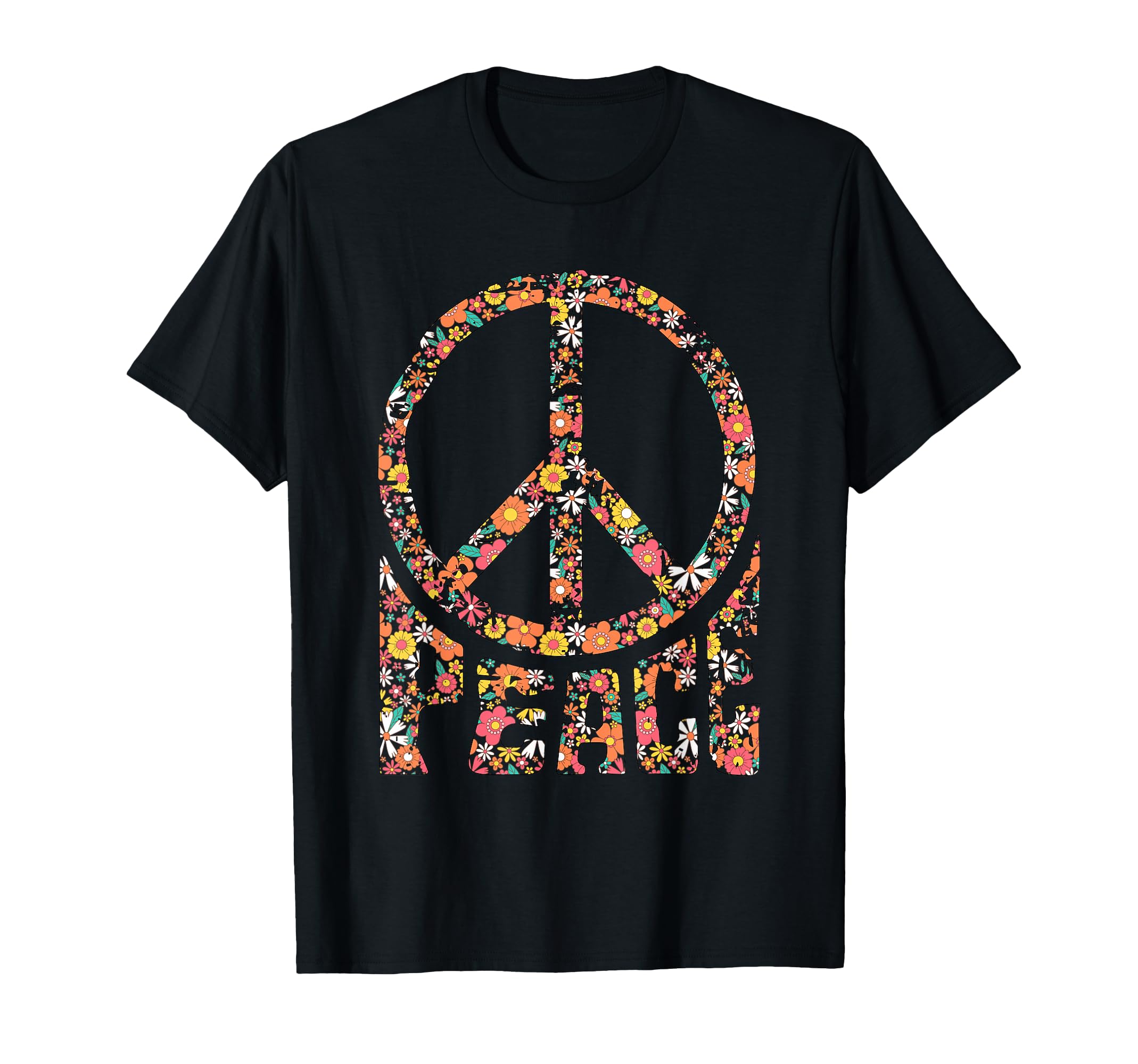 Peace Sign 60S 70S Flower Peace T-Shirt - Casual Everyday Wear for Adults - T-Shirt, Sweatshirt, Hoodie