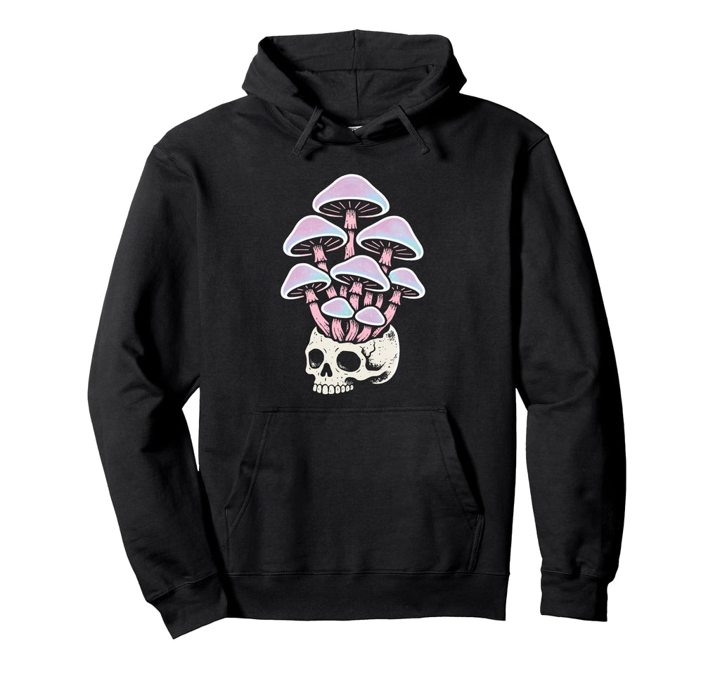 Skull Mushroom Pastel Goth Dark Hoodie - Casual Everyday Wear Men Women - T-Shirt, Sweatshirt, Hoodie