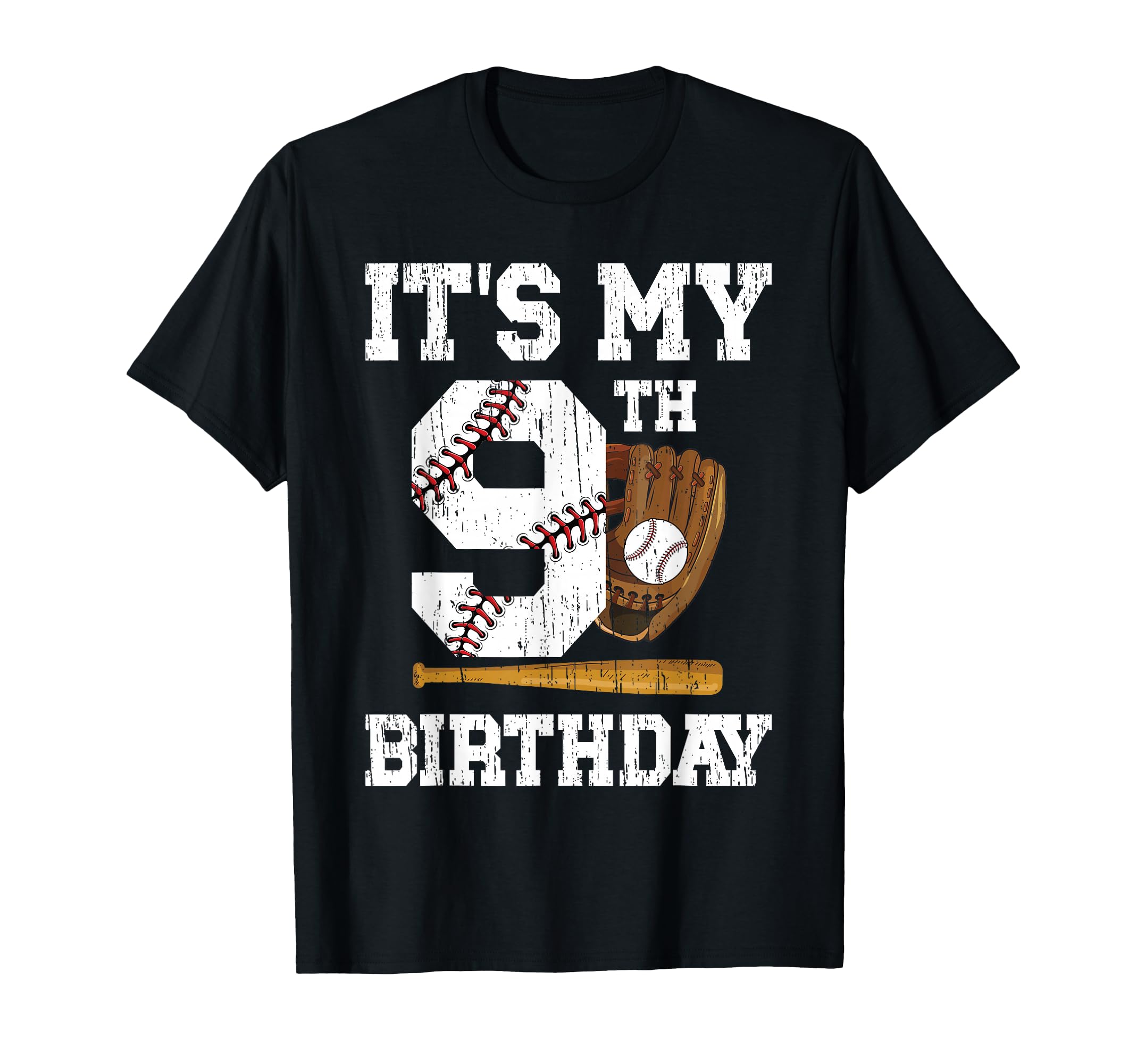 My 9Th Birthday Baseball Nine Year T-Shirt - Minimalist Print Men Women - T-Shirt, Sweatshirt, Hoodie