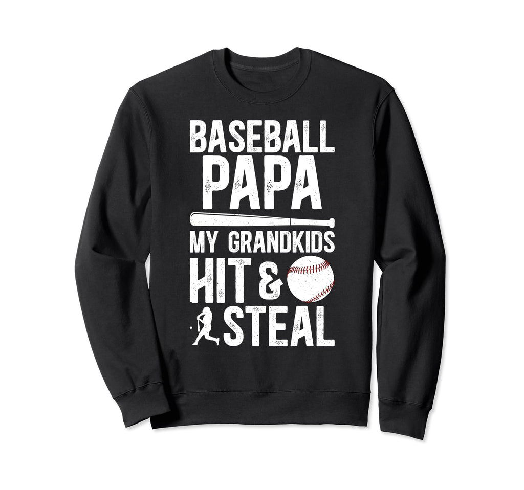 Baseball Papa Funny Grandpa Papa Sweatshirt - Minimalist Print Men Women - T-Shirt, Sweatshirt, Hoodie