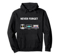 Never Forget Floppy Tape Vhs Cassette Hoodie - Unique Graphic Men Women - T-Shirt, Sweatshirt, Hoodie