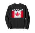 Canada Flag Canadian Distressed Sweatshirt - Aesthetic Graphic Unisex - T-Shirt, Sweatshirt, Hoodie