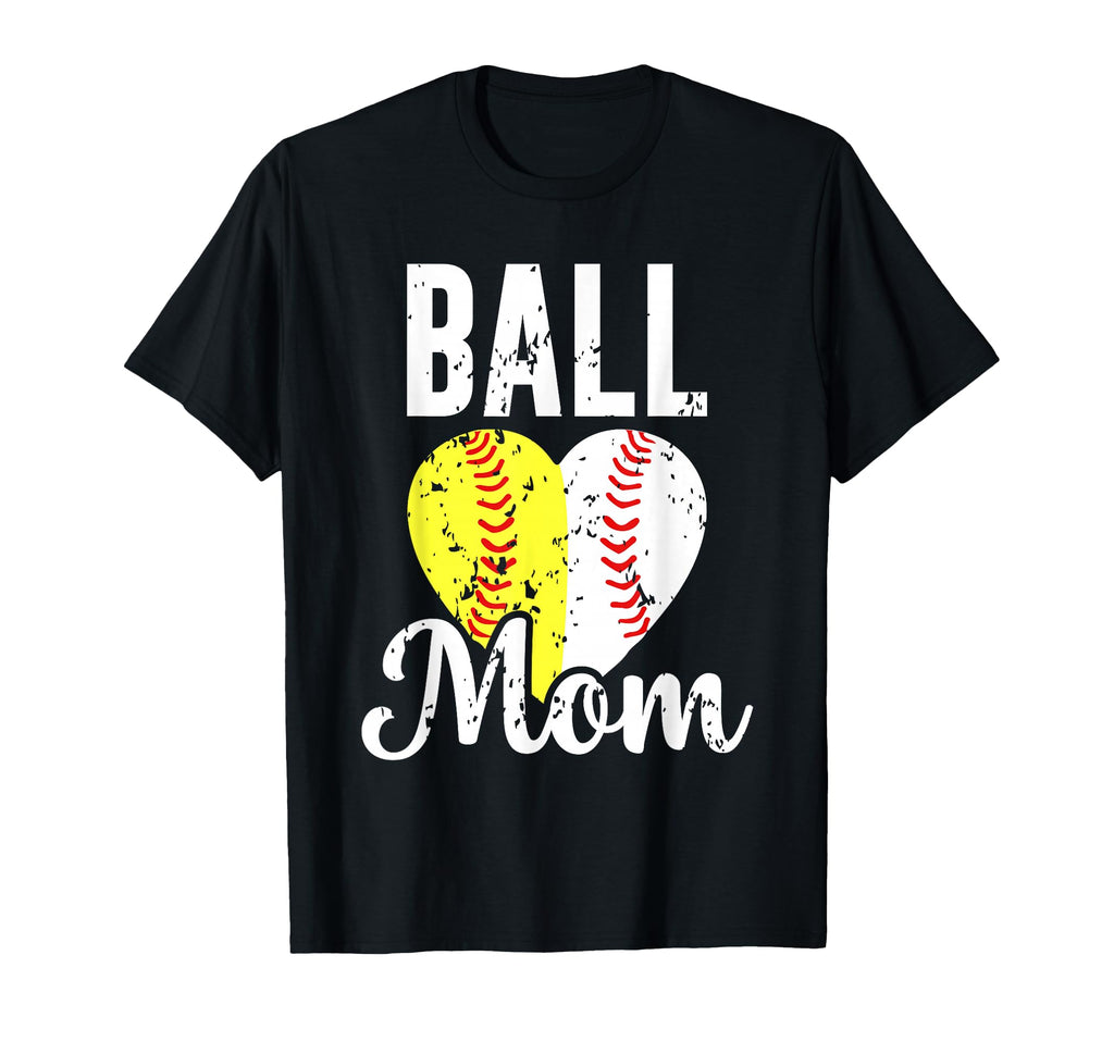 Womens Ball Mom Baseball Softball T-Shirt - Custom Art Print Men Women - T-Shirt, Sweatshirt, Hoodie