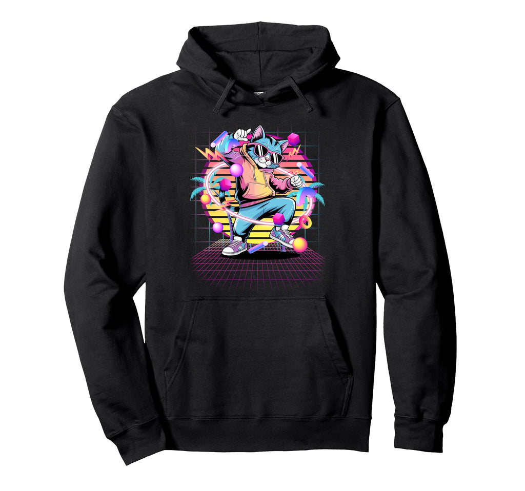 Cat Dancing 80S Vaporwave Synthwave Hoodie - Streetwear Style Men Women - T-Shirt, Sweatshirt, Hoodie
