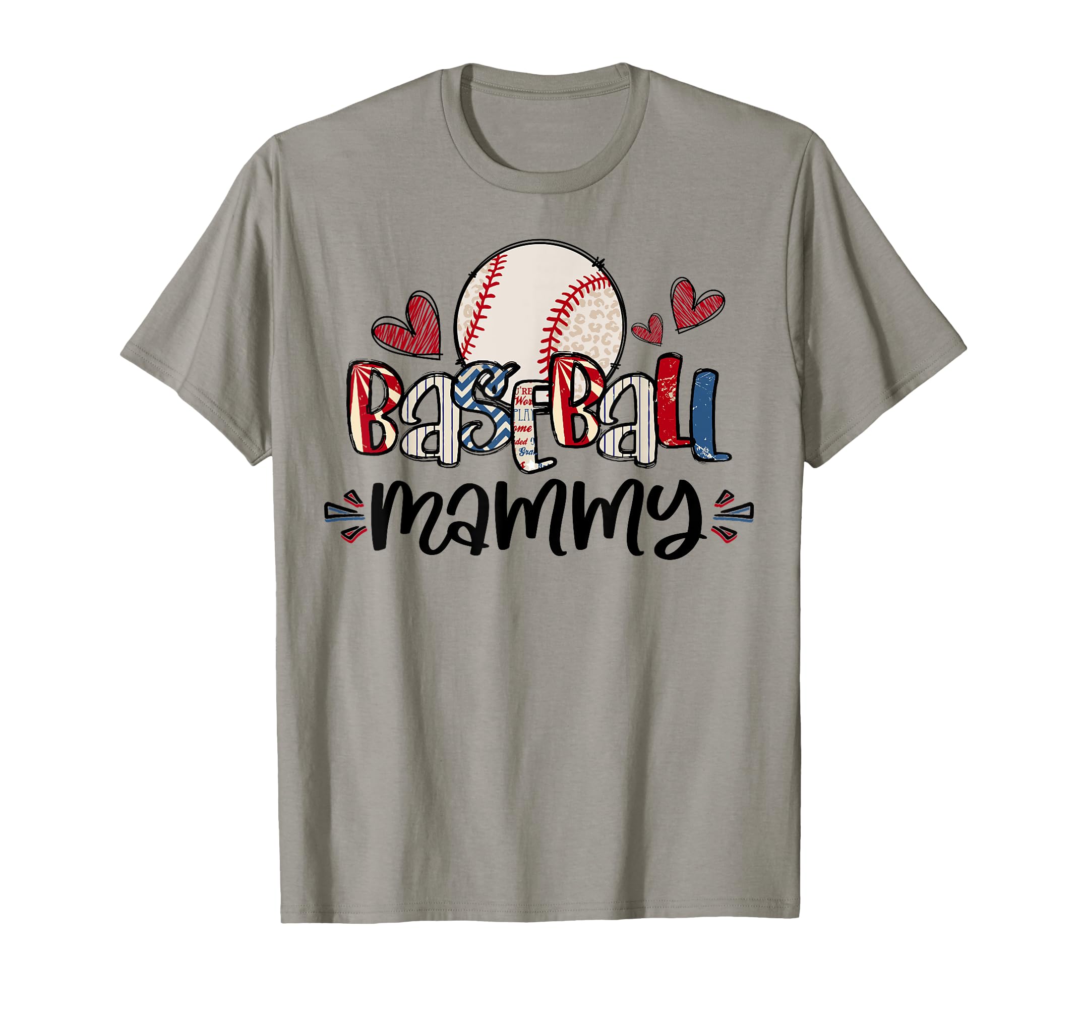 Baseball Mammy Heart Proud Baseball Mammy T-Shirt - Graphic Print Men Women - T-Shirt, Sweatshirt, Hoodie