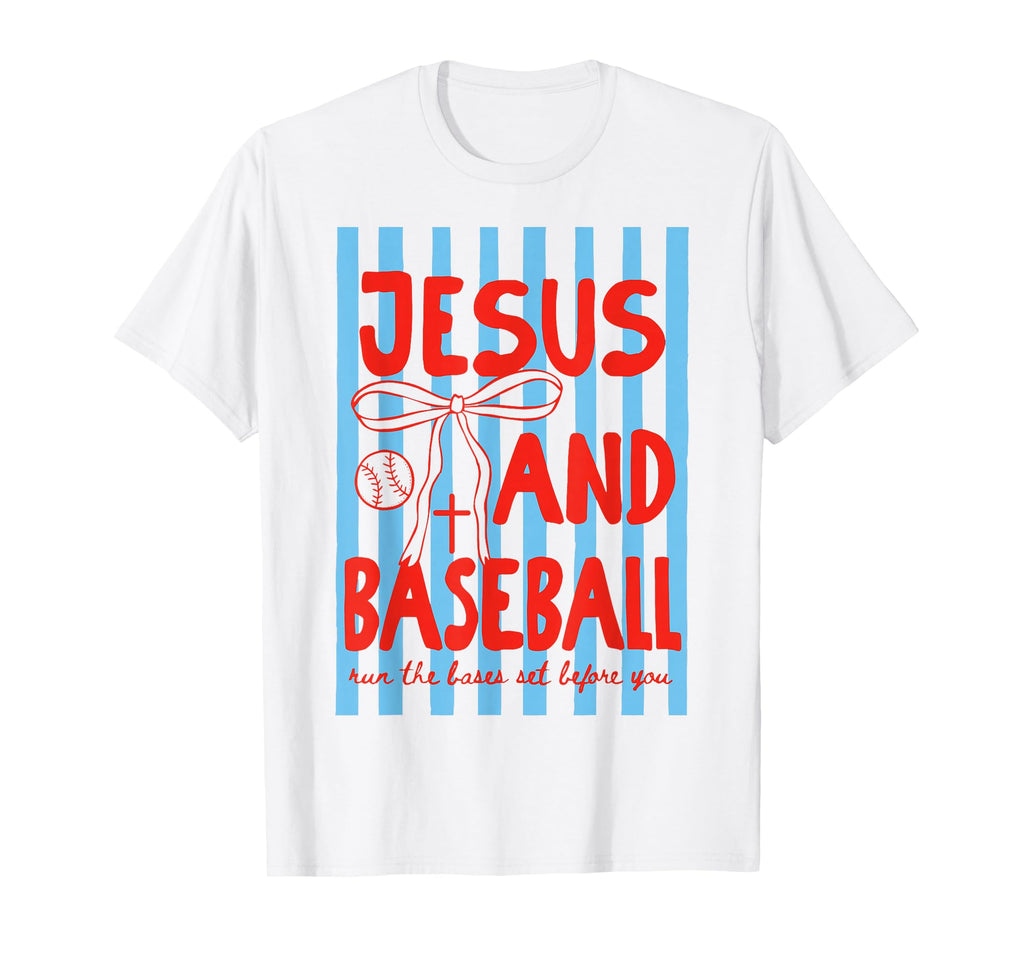 Jesus And Baseball Coquette Christian T-Shirt - Trendy Graphic for Adults - T-Shirt, Sweatshirt, Hoodie
