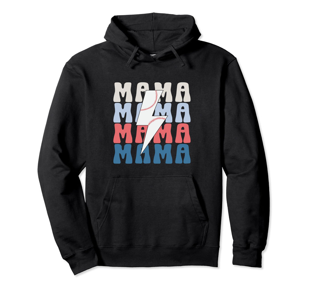Baseball Mama Ball Game Sports Ball Hoodie - Fun Novelty Design Men Women - T-Shirt, Sweatshirt, Hoodie
