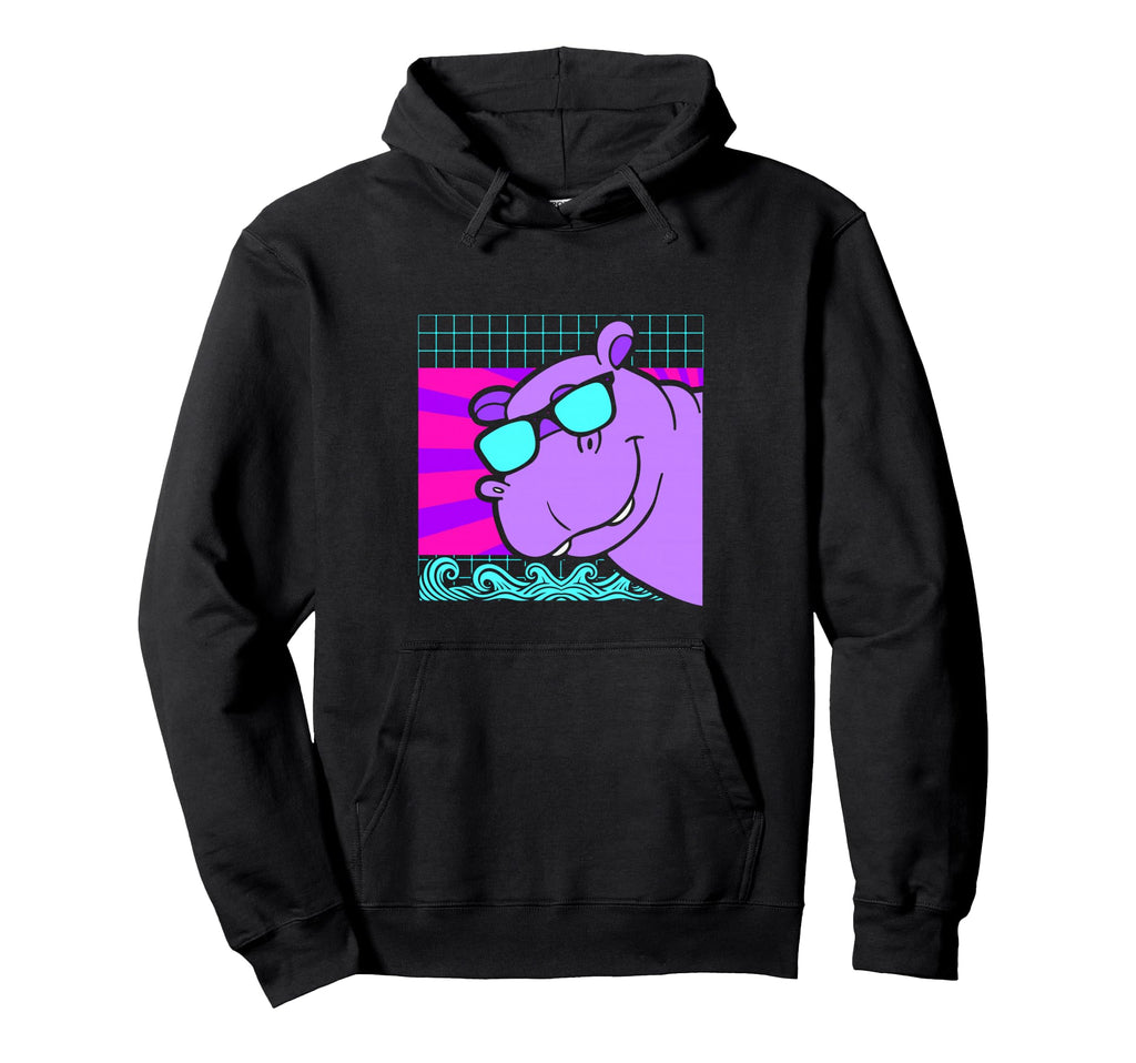 Aesthetic Vaporwave Outfits Hippo Hoodie - Streetwear Style Men Women - T-Shirt, Sweatshirt, Hoodie