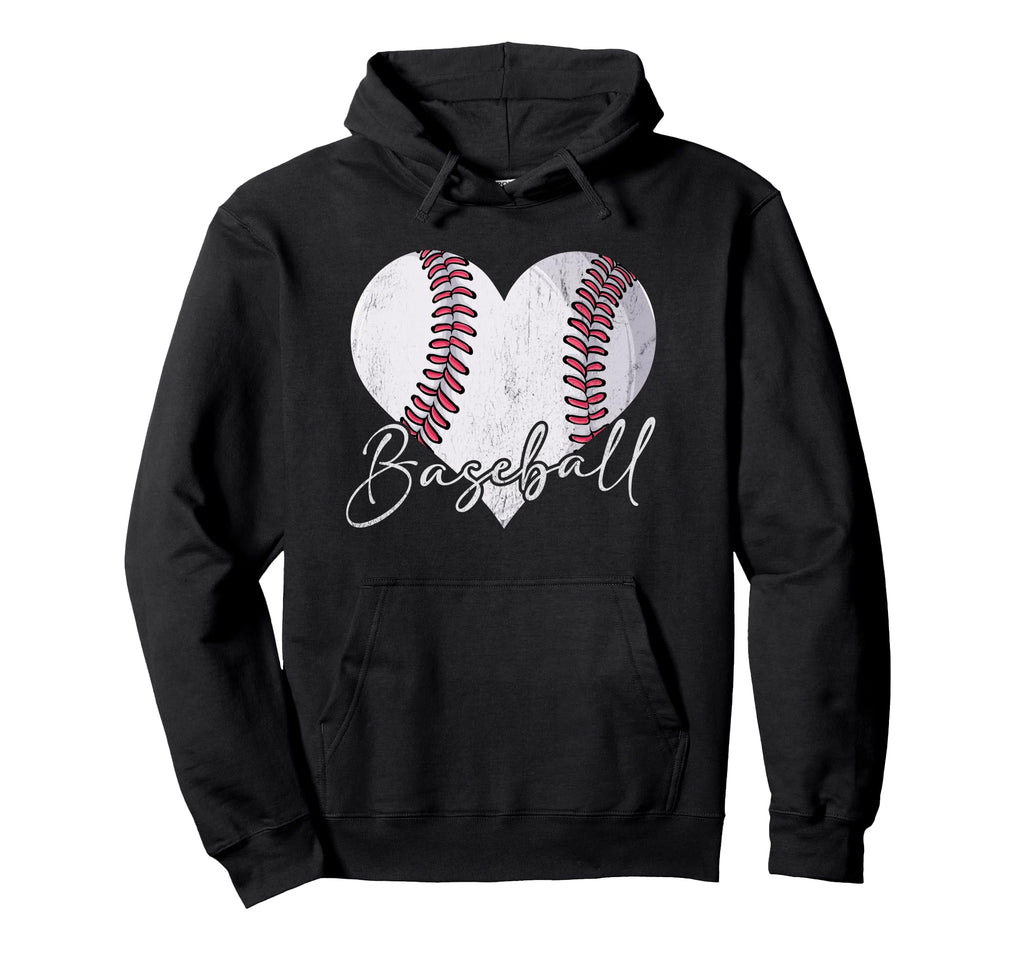 Baseball Heart Mom Grandma Mothers Day Hoodie - Aesthetic Graphic Men Women - T-Shirt, Sweatshirt, Hoodie