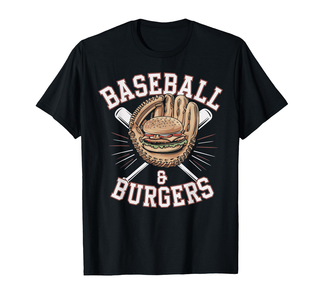 Baseball And Burgers Glove And Bat T-Shirt - Custom Art Print for Adults - T-Shirt, Sweatshirt, Hoodie