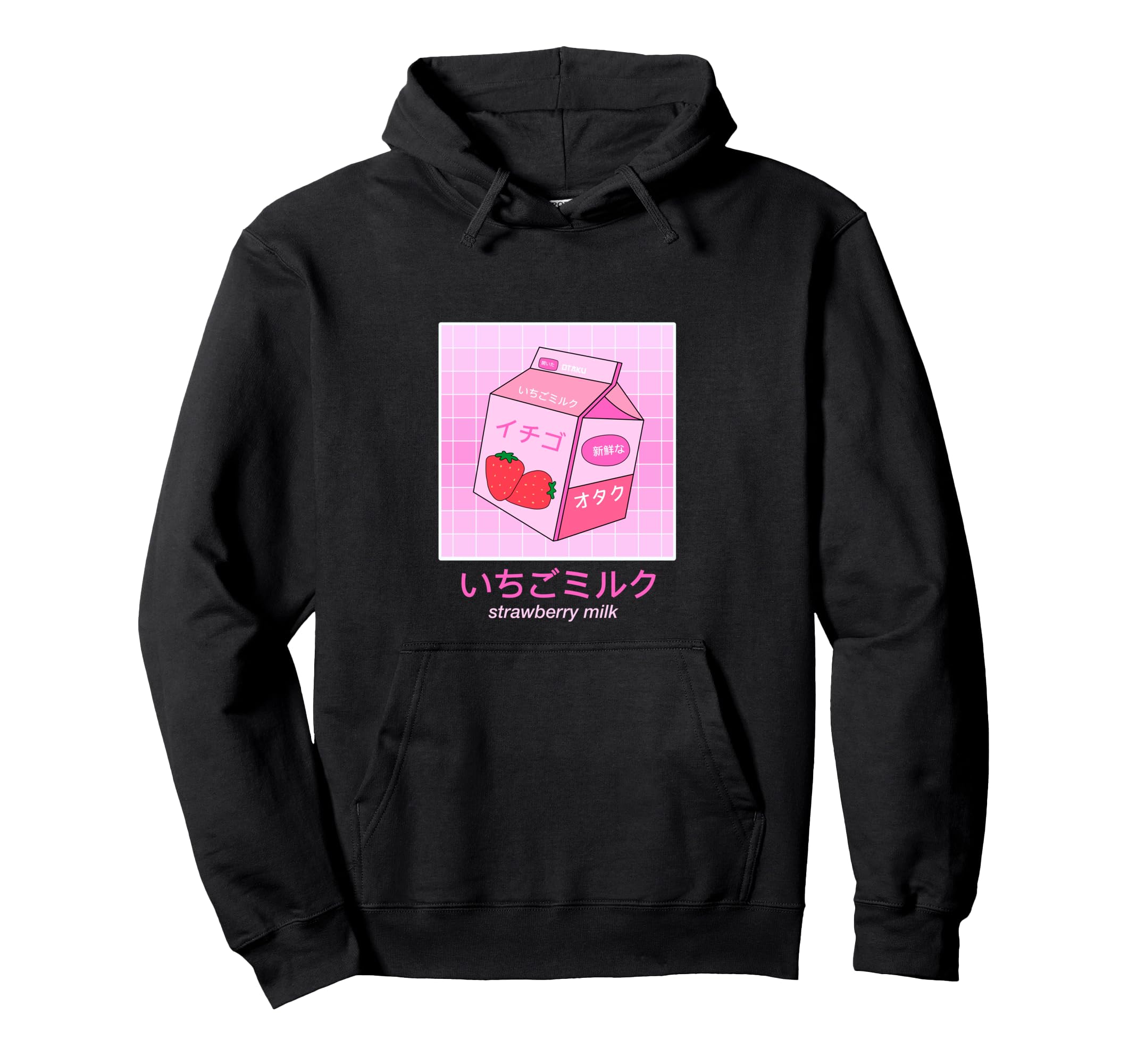Strawberry Milk Carton 90S Otaku Vaporwave Hoodie - Unique Graphic Unisex - T-Shirt, Sweatshirt, Hoodie