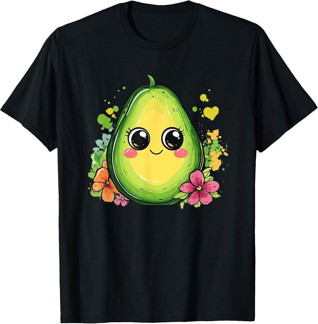Adorable Avocado Cartoon Flower Art - Adult & Kids T-Shirts, Sweatshirts & Hoodies apparel design preview 1