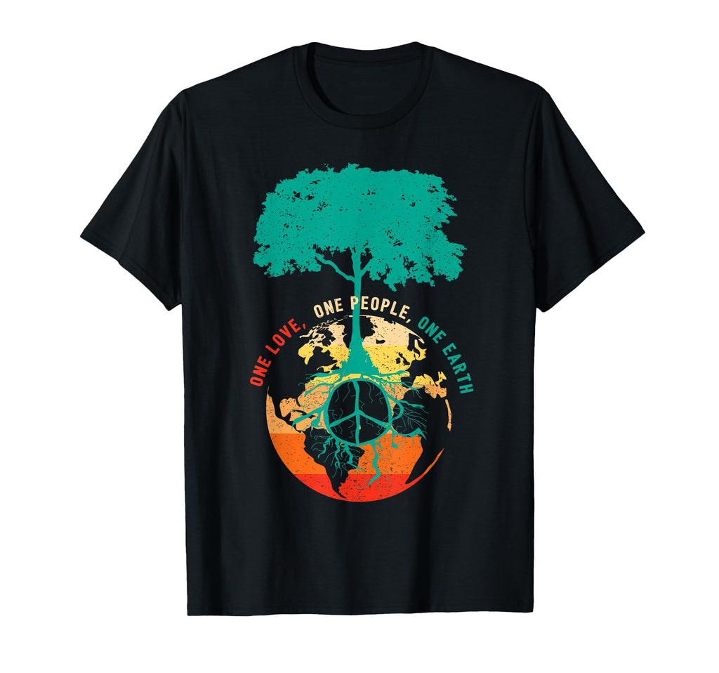 World Peace Tree Love People Earth Day 60S T-Shirt - Unique Graphic Unisex - T-Shirt, Sweatshirt, Hoodie