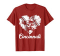 Cincinnati Baseball Lover Heart T-Shirt - Custom Art Print Men Women - T-Shirt, Sweatshirt, Hoodie