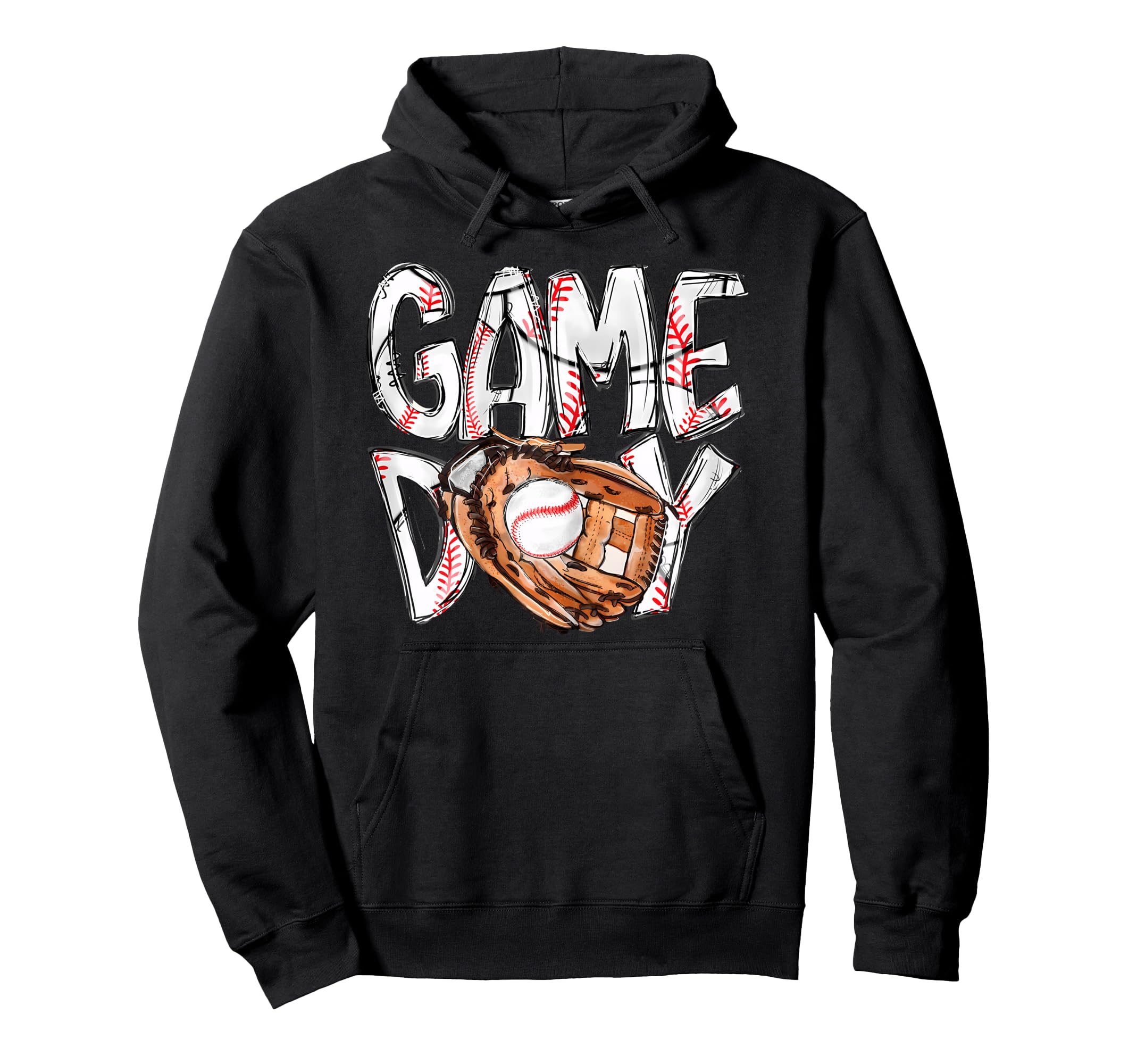 Game Day Baseball Softball Heart Love Hoodie - Custom Art Print Men Women - T-Shirt, Sweatshirt, Hoodie