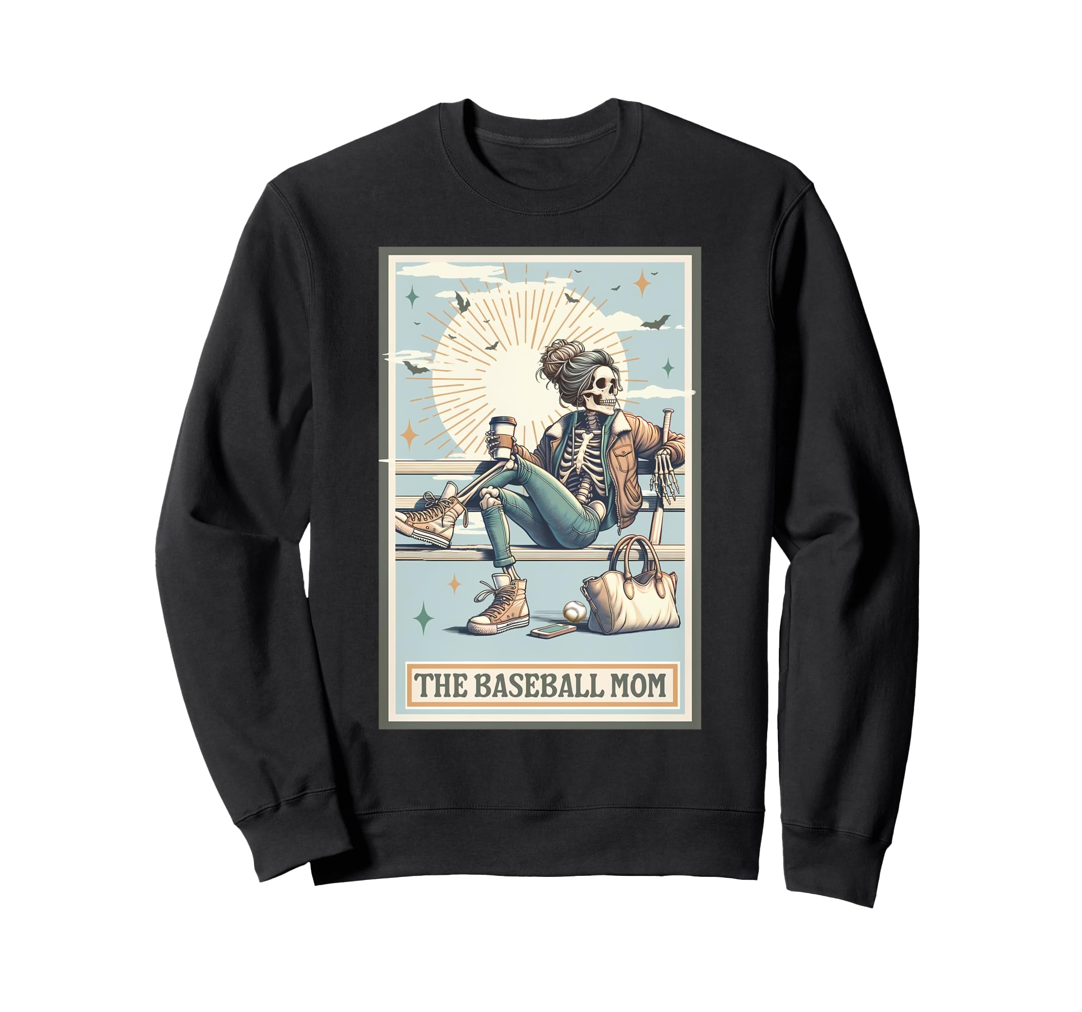 Baseball Mom Skeleton Tarot Baseball Sweatshirt - Novelty Apparel Unisex - T-Shirt, Sweatshirt, Hoodie