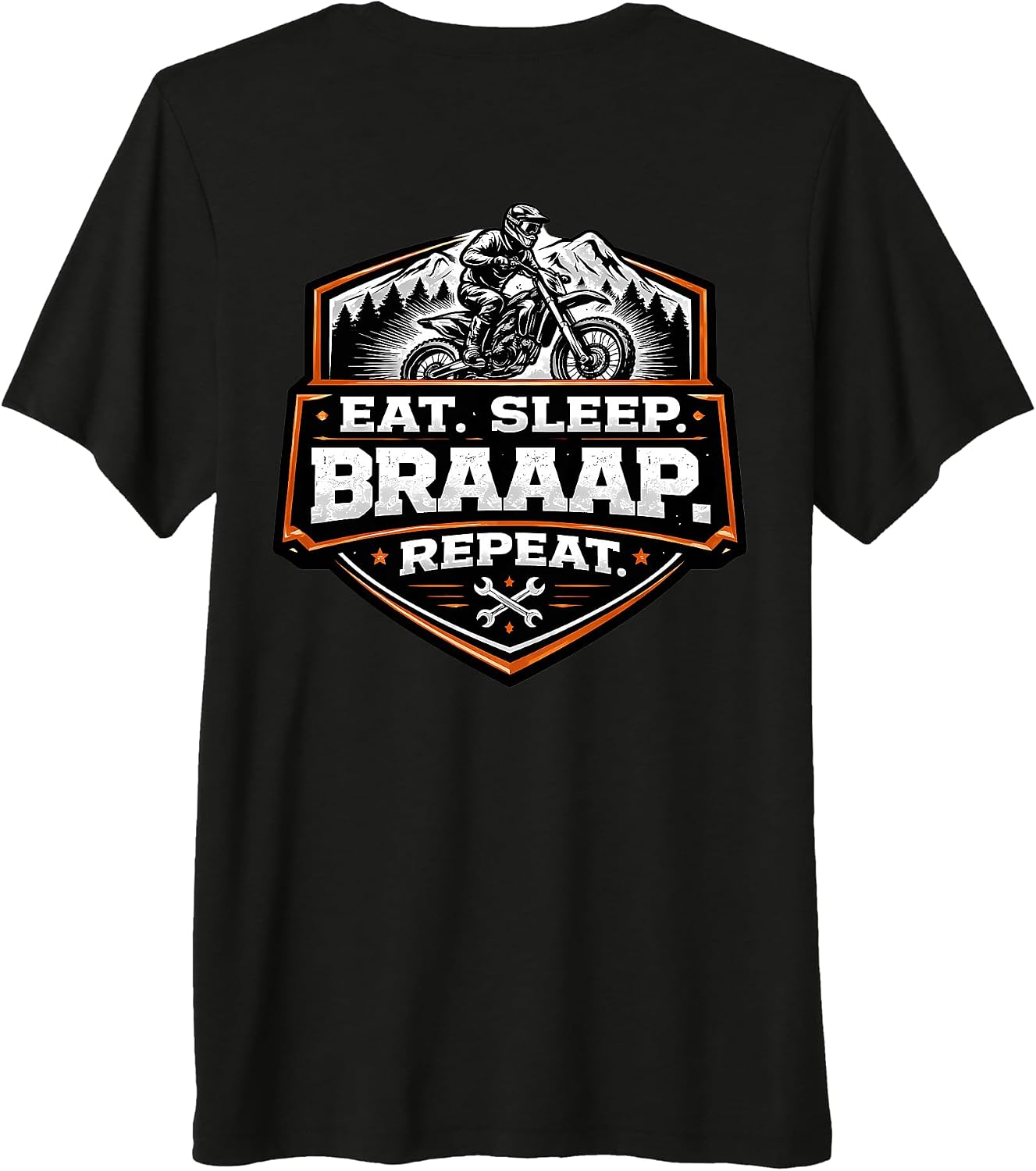 Eat Sleep Braaap Repeat Dirtbike Rider Merch - Adult & Kids T-Shirts, Sweatshirts & Hoodies apparel design preview 1