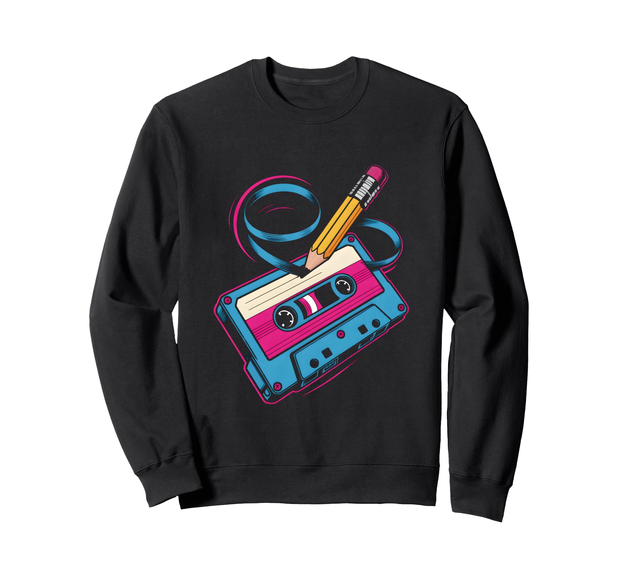 Mixtape Cassette Pencil Sweatshirt - Fun Novelty Design Men Women - T-Shirt, Sweatshirt, Hoodie
