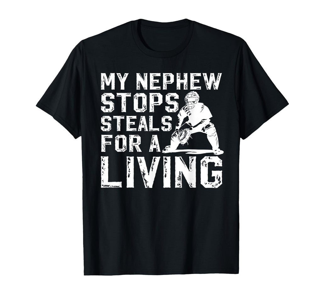 My Nephew Baseball Catcher Uncle T-Shirt - Minimalist Print Unisex - T-Shirt, Sweatshirt, Hoodie