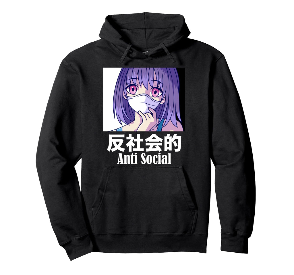 Antisocial Aesthetic Vaporwave Anime Hoodie - Novelty Apparel Men Women - T-Shirt, Sweatshirt, Hoodie