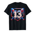 13Th Birthday Baseball Drip Usa Flag T-Shirt - Streetwear Style Unisex - T-Shirt, Sweatshirt, Hoodie