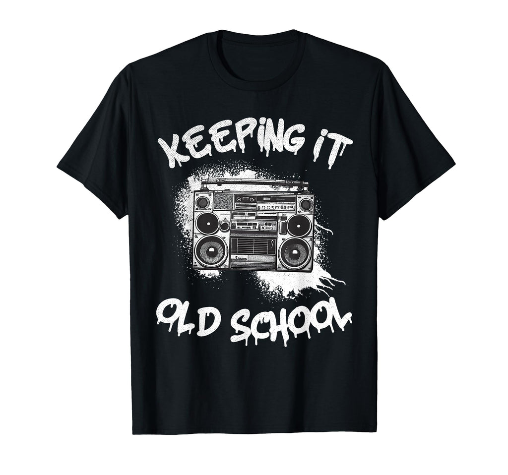 Keeping It Old School Boombox 80S Hip T-Shirt - Minimalist Print Men Women - T-Shirt, Sweatshirt, Hoodie